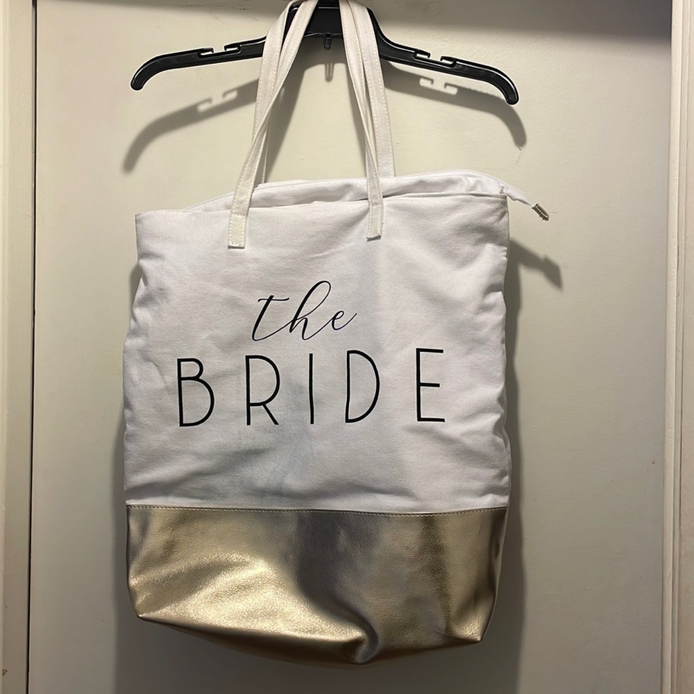 Large white ‘The Bride’ tote bag.